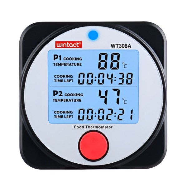 Харчовий термометр для грилю 2-х канальний Wintact WT308A (-40°C +300°C, Bluetooth)