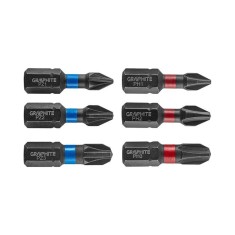 Набір біт GRAPHITE 56H540 ударних PH1/2/3, PZ1/2/3 x 25 мм, 6 шт Набір біт GRAPHITE 56H540 ударних PH1/2/3, PZ1/2/3 x 25 мм, 6 шт