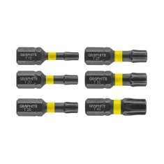 Біти ударні GRAPHITE 56H541 TX10/15/20/20/25/30/40 x 25 мм, 6 шт Біти ударні GRAPHITE 56H541 TX10/15/20/20/25/30/40 x 25 мм, 6 шт