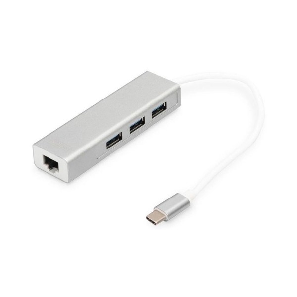 Концентратор DIGITUS DA-70255 USB-C - USB 3.0 3 Port Hub + Gigabit Ethernet