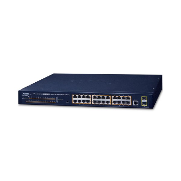 Коммутатор Planet GS-4210-24P2S 24xRJ45 Gigabit 2xSFP Uplin POE+ Switch 300W Managed