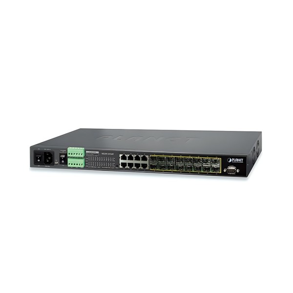 Коммутатор Planet MGSW-24160F 16xSFP + 8xRJ45 Gigabit Switch AC+DC Managed