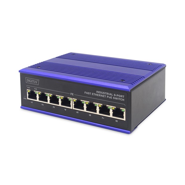 Коммутатор DIGITUS DN-650108 Industrial 8 Port Fast Ethernet PoE Switch Unmanaged