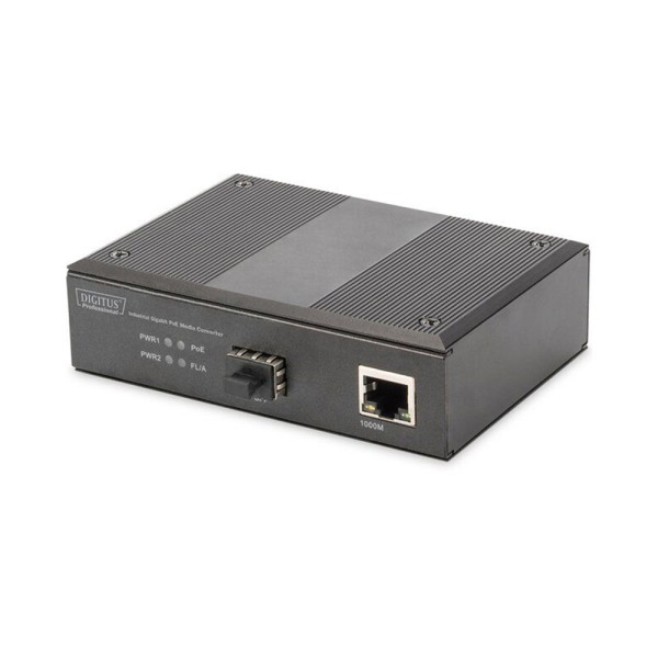 Медіа конвертор DIGITUS DN-652104 Industrial Gigabit PoE PSE RJ45 RJ45 SFP 80км