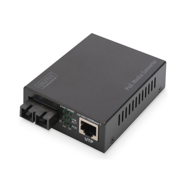 Медиа конвертор DIGITUS DN-82150 Gigabit PoE+ RJ45/SС MM 0.5км