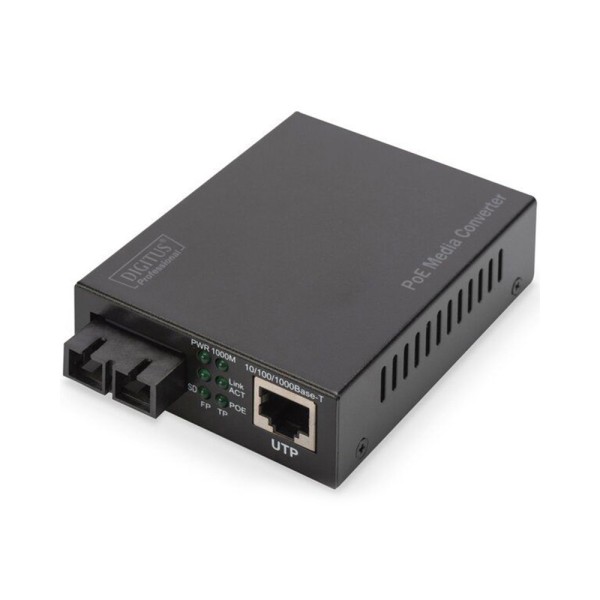 Медиа конвертер DIGITUS DN-82160 PoE SM 10/100/1000Base-T to 1000Base-LX 20км