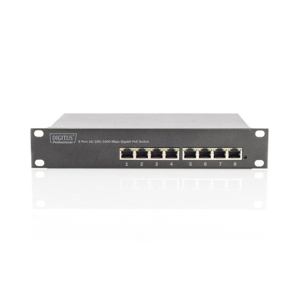 Коммутатор DIGITUS DN-95317 Gigabit Ethernet 8x10/100/1000Mbps RJ45 POE, 10