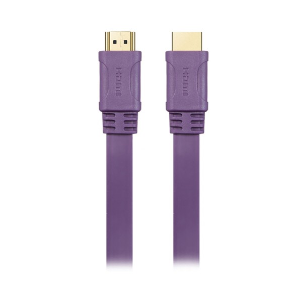Шнур E-Cable HDMI - HDMI, 3м, v1.4, 3D, Hi-Speed, flat-series, purple (EC555126)