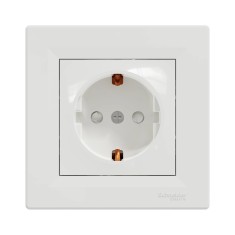 Розетка Schneider Electric ASFORA EPH2900221 одинарна із заземленням і шторкою Розетка Schneider Electric ASFORA EPH2900221 одинарна із заземленням і шторкою