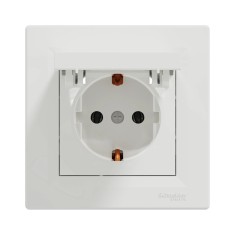 Розетка Schneider Electric ASFORA EPH3100121 одинарна із заземленням і кришкою Розетка Schneider Electric ASFORA EPH3100121 одинарна із заземленням і кришкою
