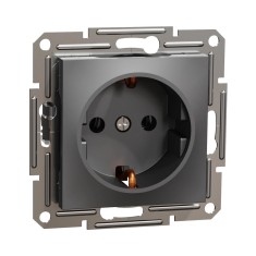 Розетка Schneider Electric EPH2900171 Asfora 220В антрацит із заземленням для врізного монтажу Розетка Schneider Electric EPH2900171 Asfora 220В антрацит із заземленням для врізного монтажу