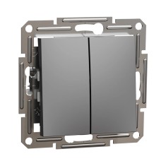 Вимикач Schneider Electric EPH0300171 Asfora 2-клавішний антрацит без підсвічування та індикації, для врізного монтажу Вимикач Schneider Electric EPH0300171 Asfora 2-клавішний антрацит без підсвічування та індикації, для врізного монтажу