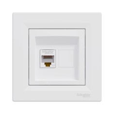 Розетка Schneider Electric Asfora EPH4300121 RJ45 кат.5е UTP комп'ютерна одинарна одинарна Розетка Schneider Electric Asfora EPH4300121 RJ45 кат.5е UTP комп'ютерна одинарна одинарна