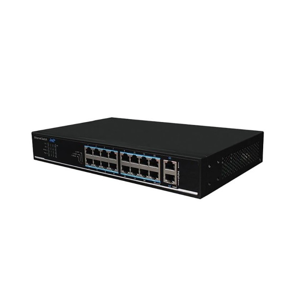 Комутатор UTEPO UTP1218-PSB150 16-портовий 100M PoE+ 2 порти 1000M RJ45