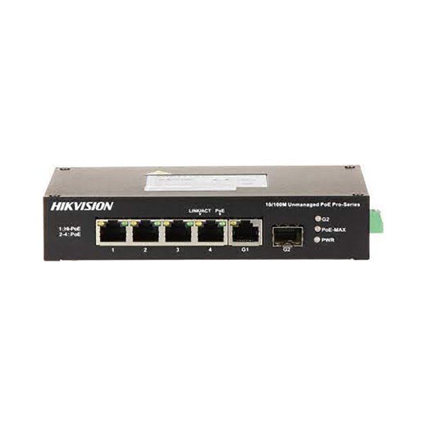 Комутатор Hikvision DS-3T0306HP-E/HS 4-портовий некерований POE